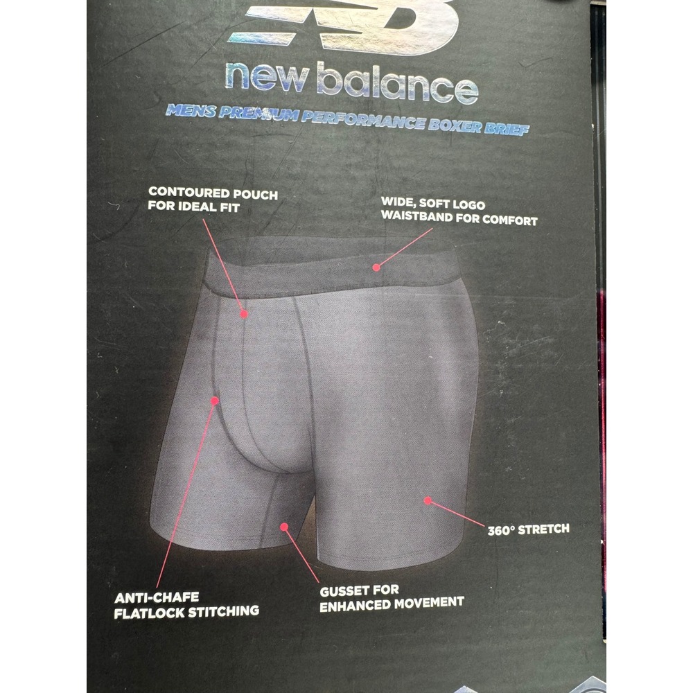 New Balance Mens 3 Pack Premium Performance Boxer Briefs 4XL Plus - Picture 6 of 11